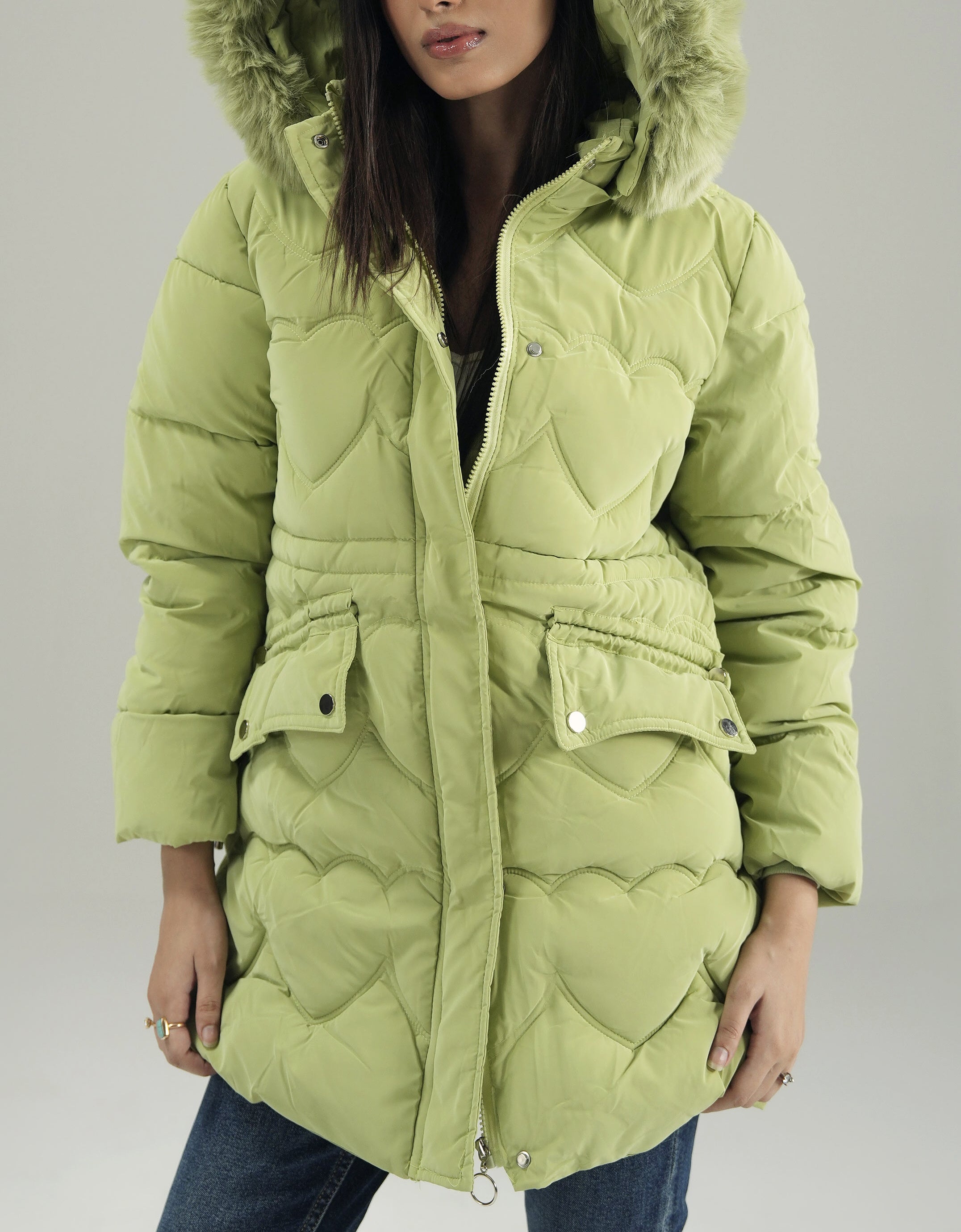 HOODED WIND-PROOF PUFFER