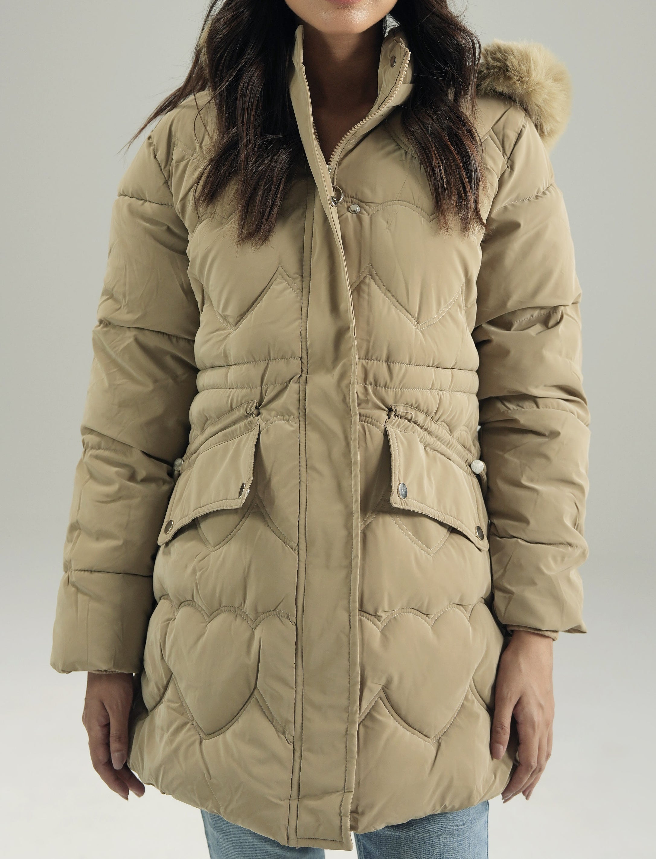 HOODED WIND-PROOF PUFFER