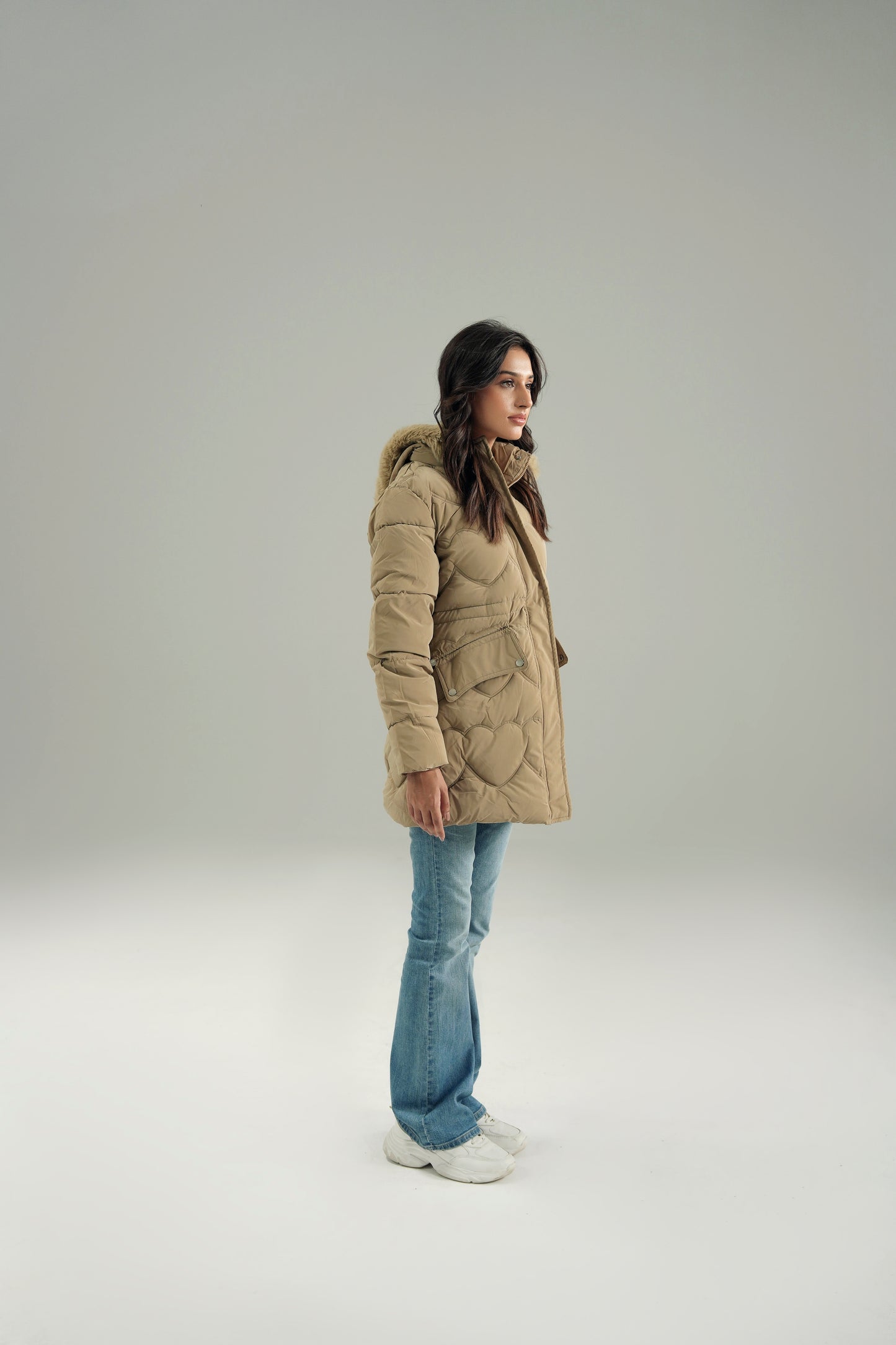 HOODED WIND-PROOF PUFFER
