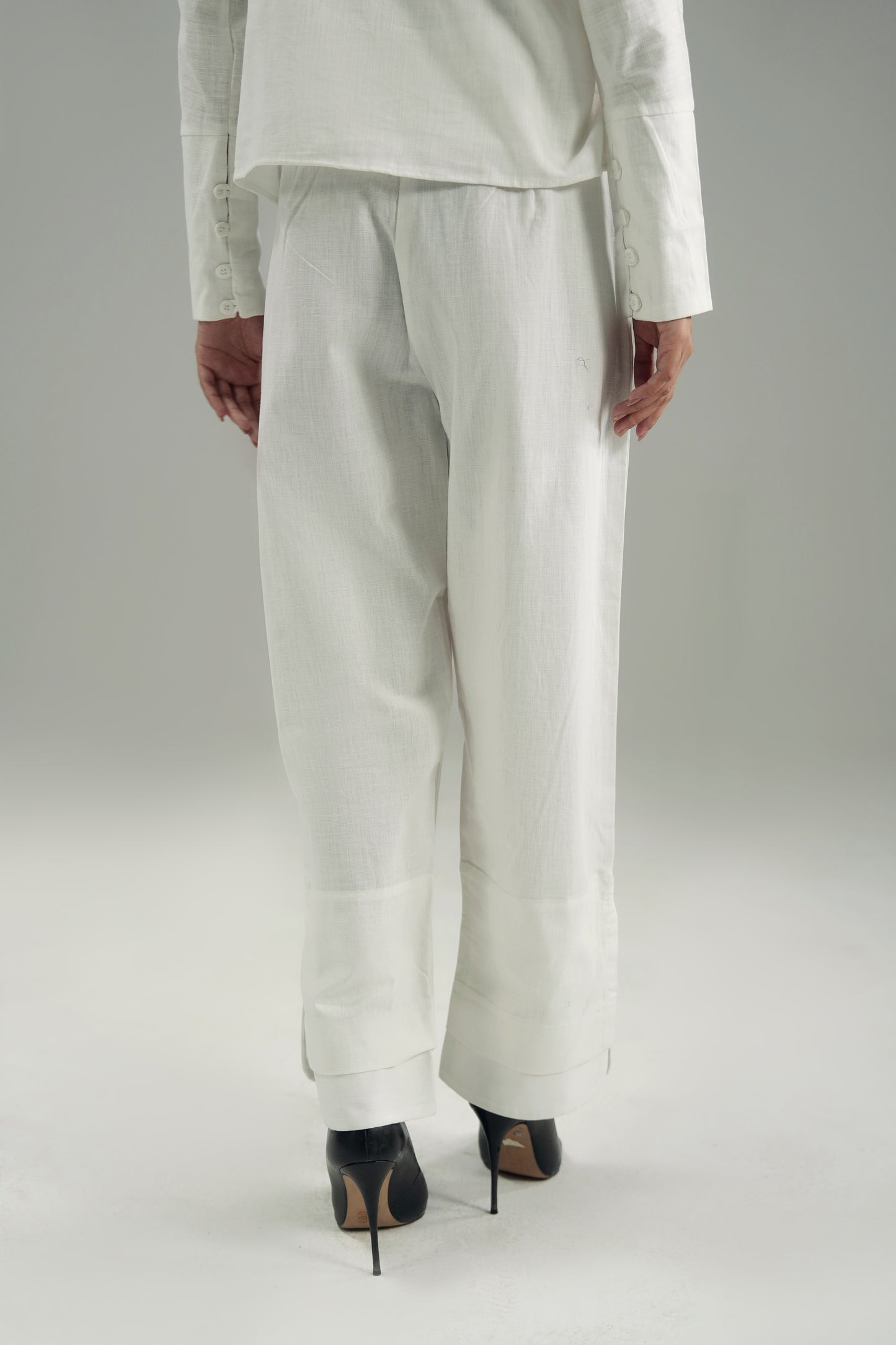 LINEN DOUBLE CUFF BOTTOM PANT