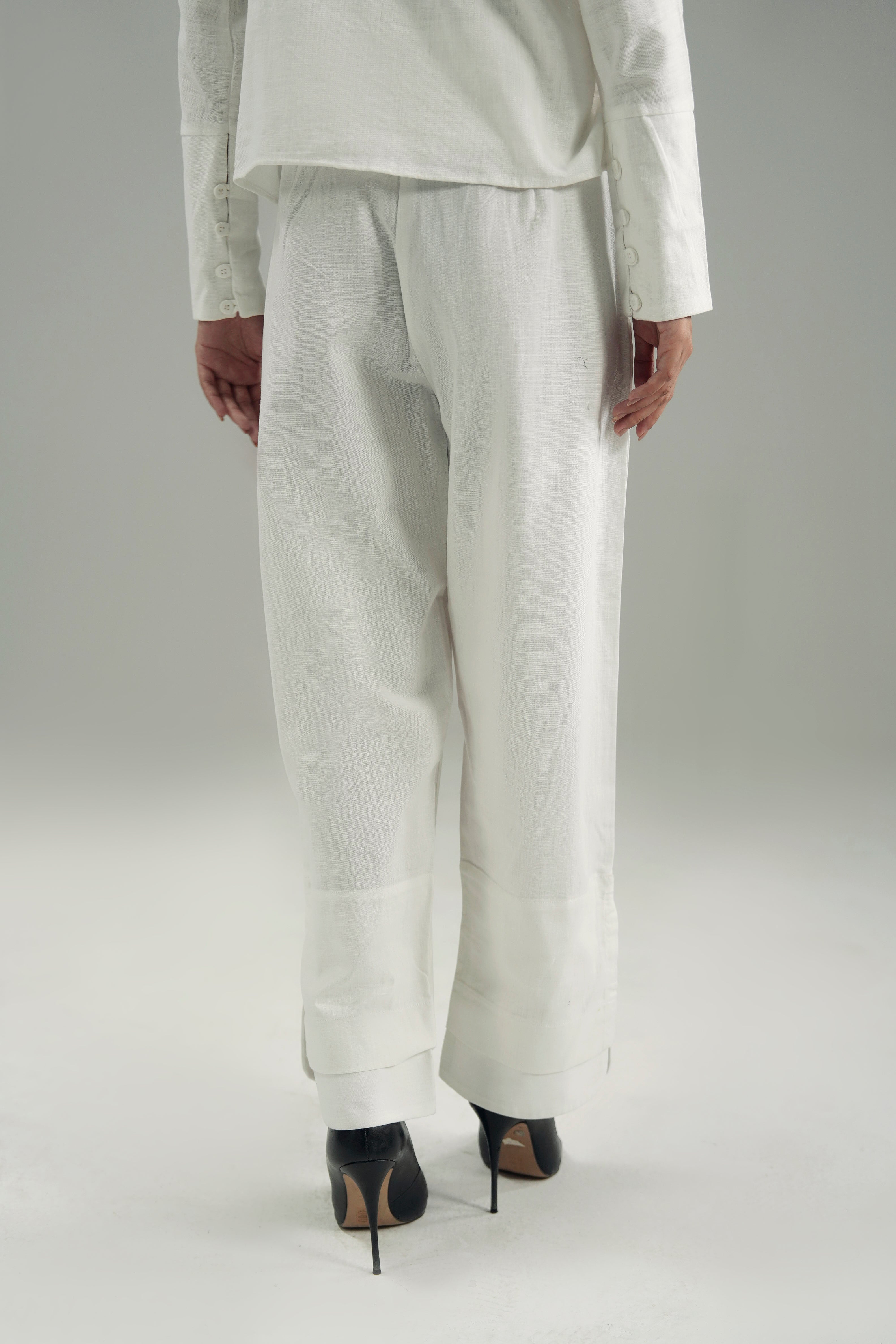 LINEN DOUBLE CUFF BOTTOM PANT