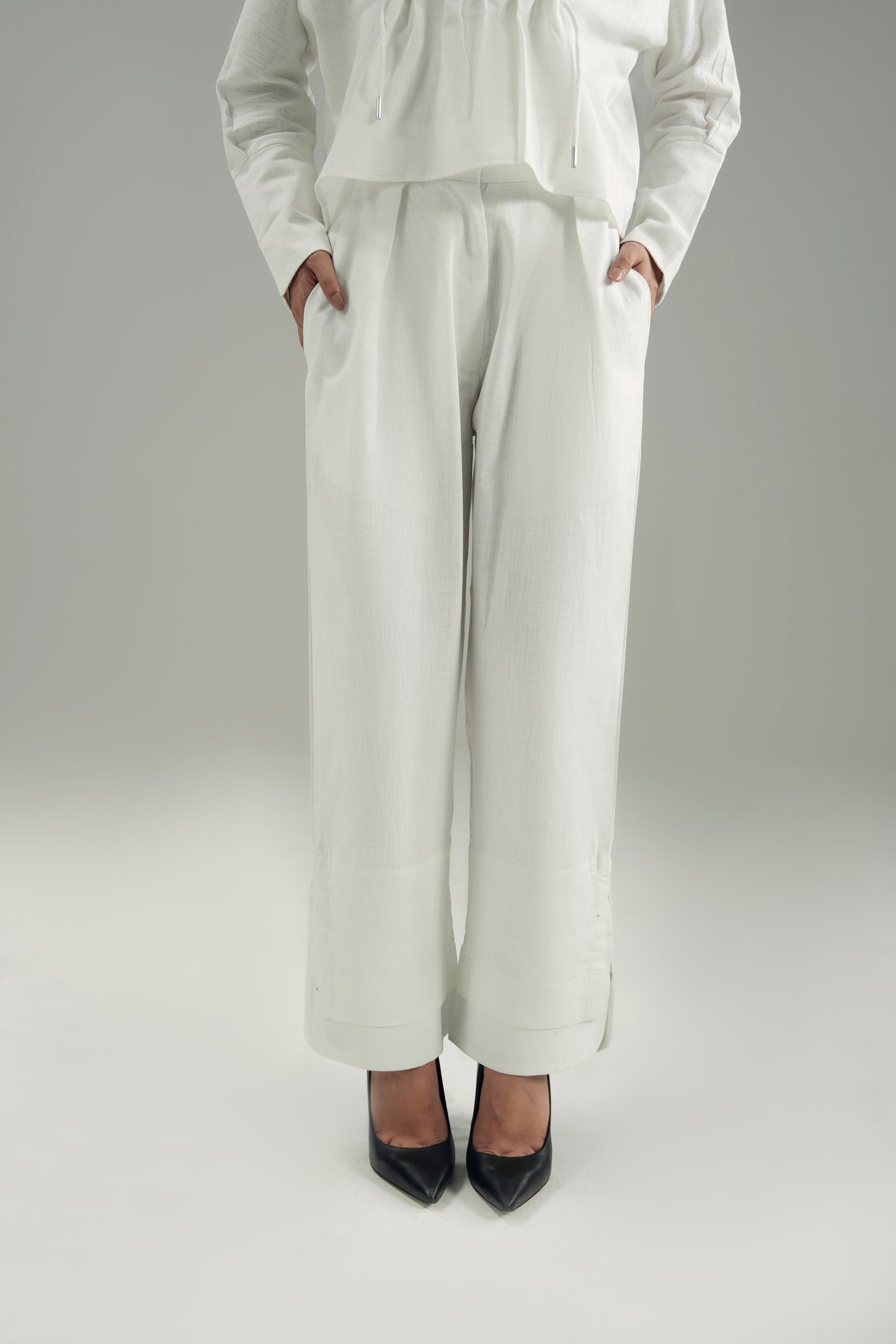 LINEN DOUBLE CUFF BOTTOM PANT
