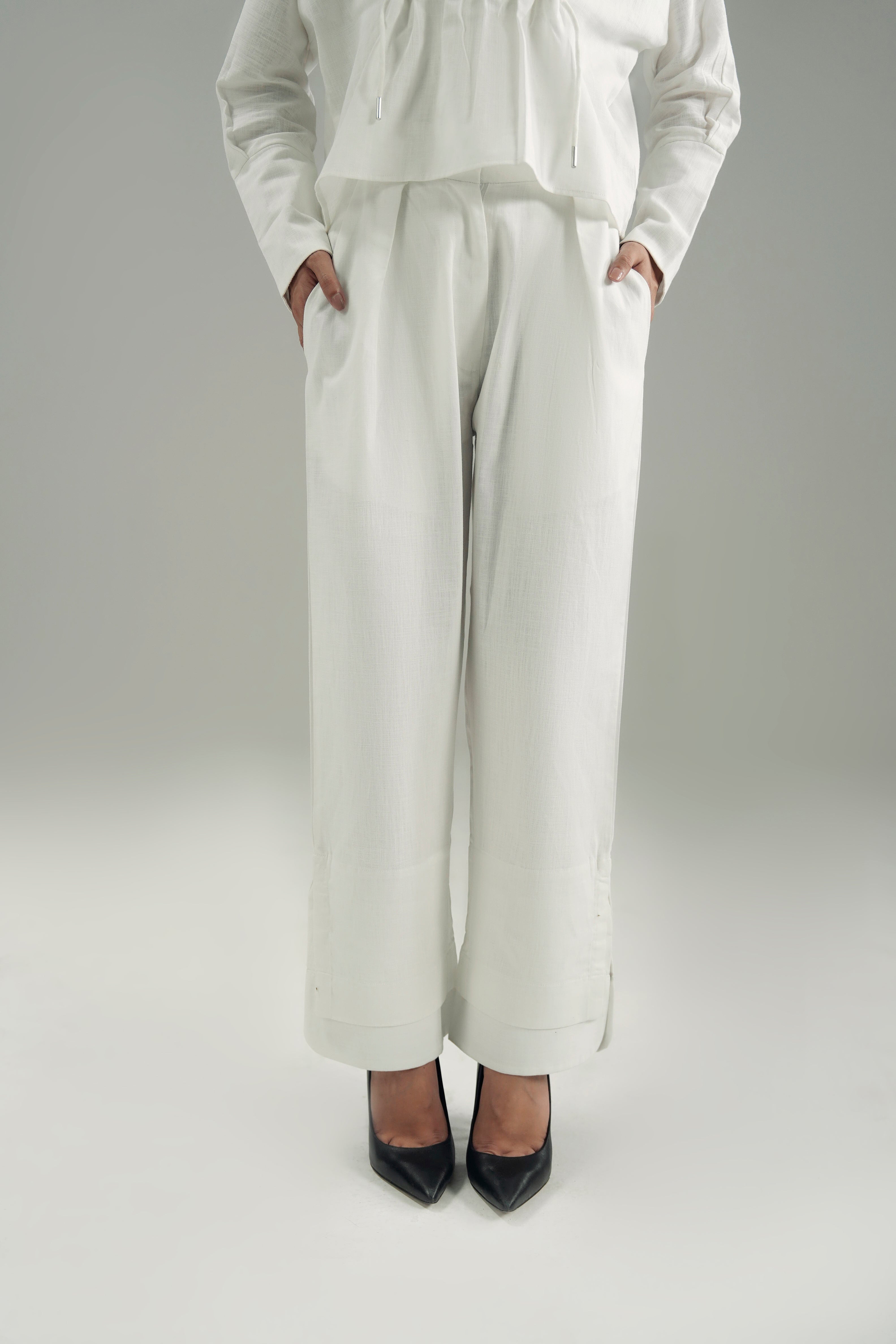 LINEN DOUBLE CUFF BOTTOM PANT