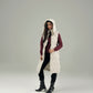 HOODED WINDPROOF SLEEVELESS PUFFER