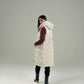 HOODED WINDPROOF SLEEVELESS PUFFER