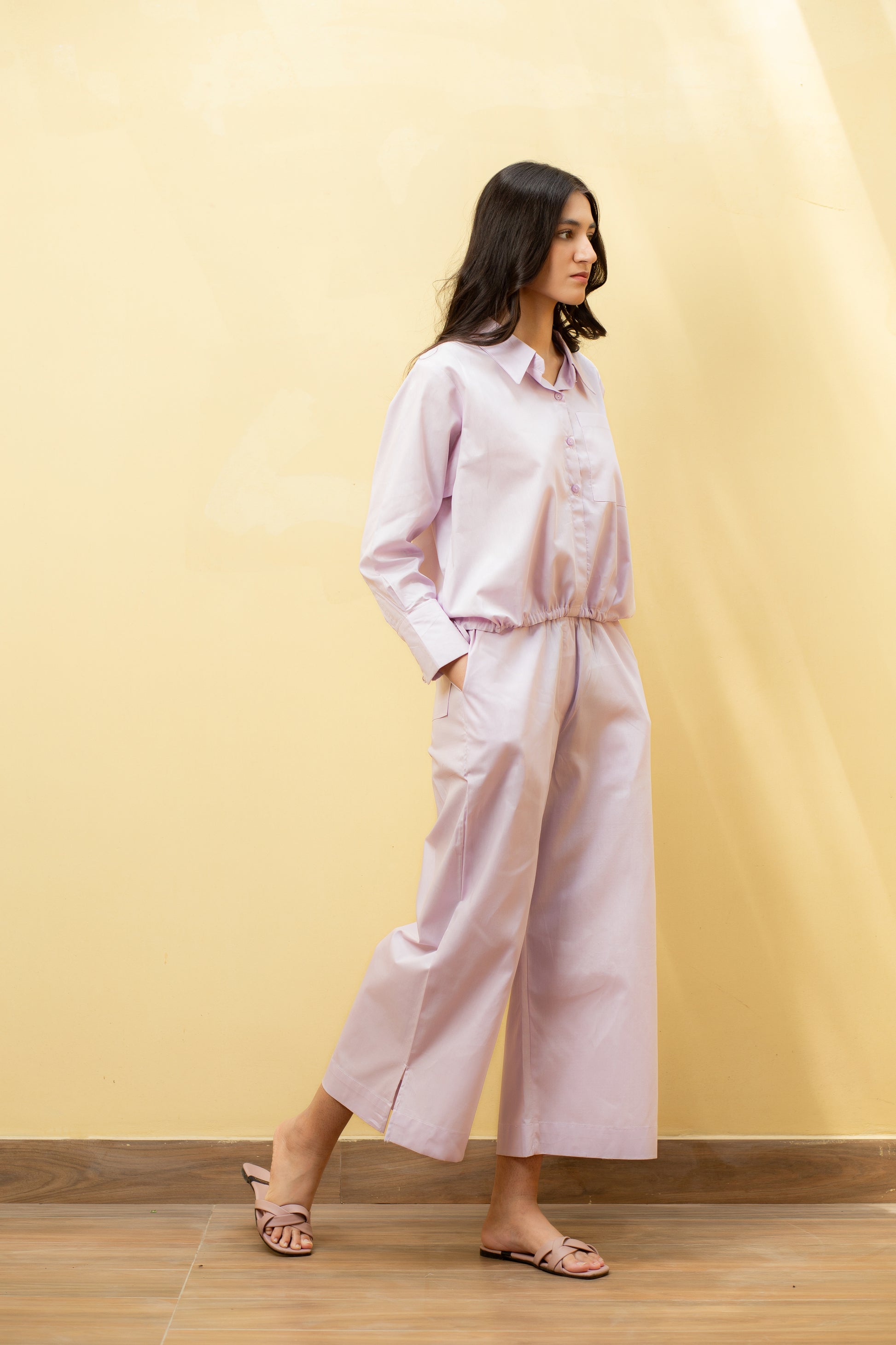 POPLIN SHIRT WITH ADJUSTABLE DRAWSTRING