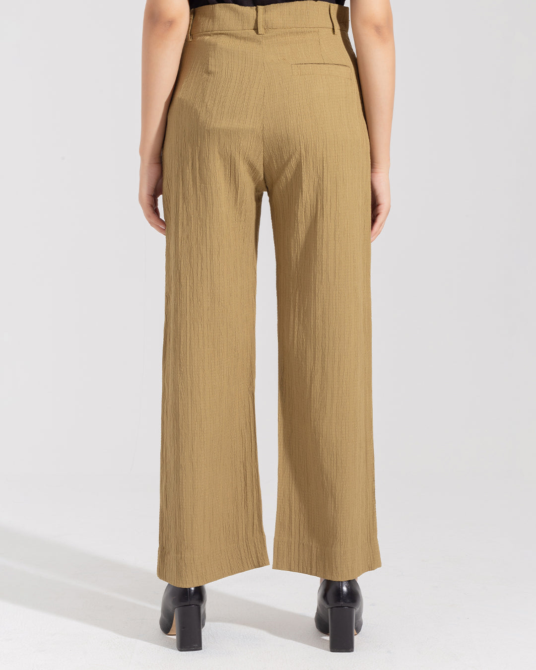 TEXTURED WIDE LEG PANTS