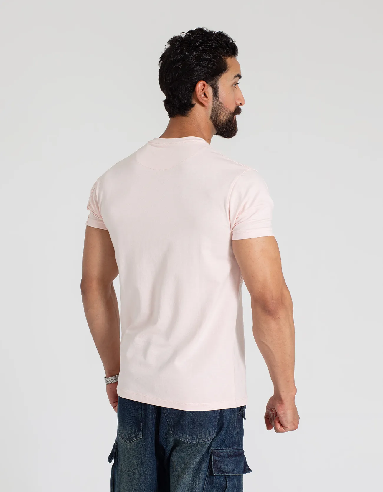 TEXTURED PANELLED T-SHIRT