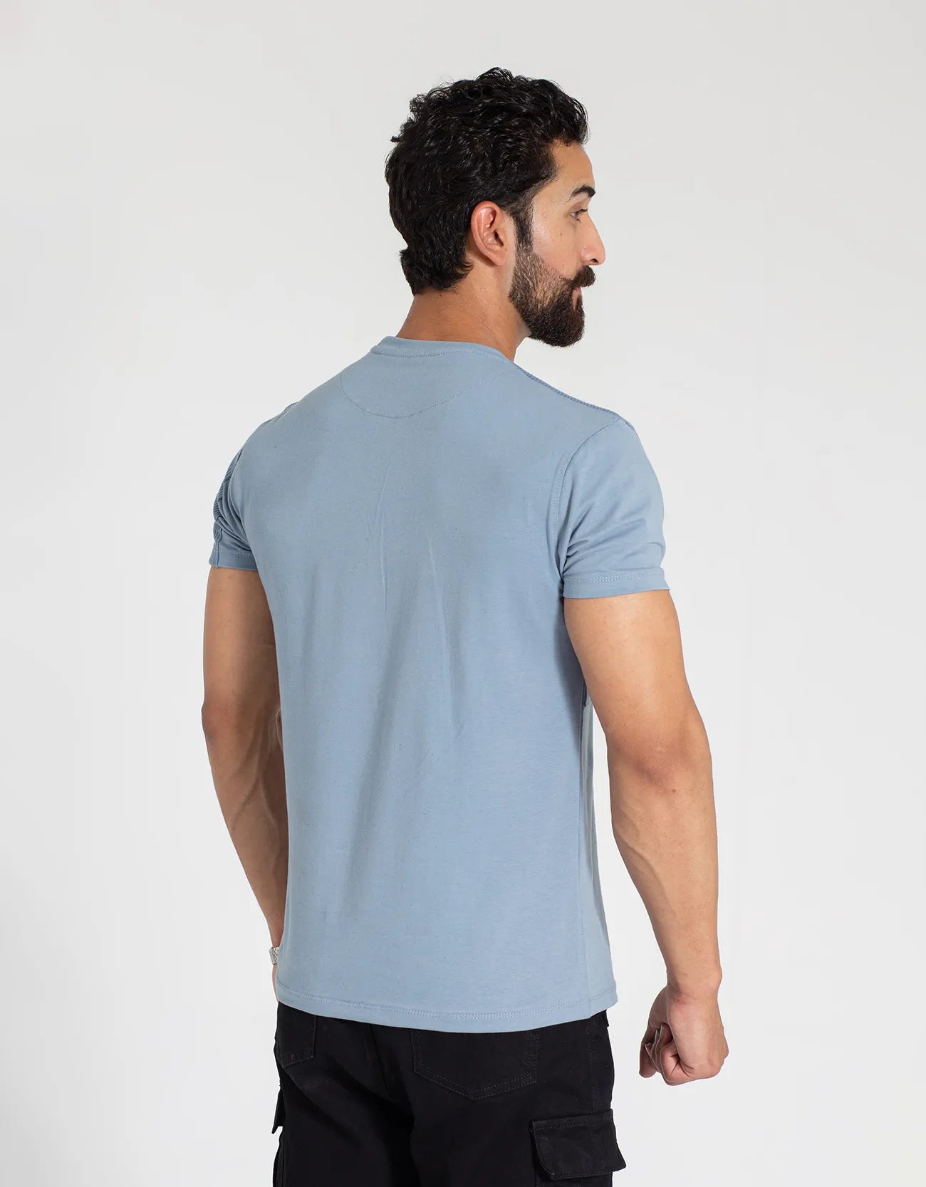 TEXTURED PANELLED T-SHIRT