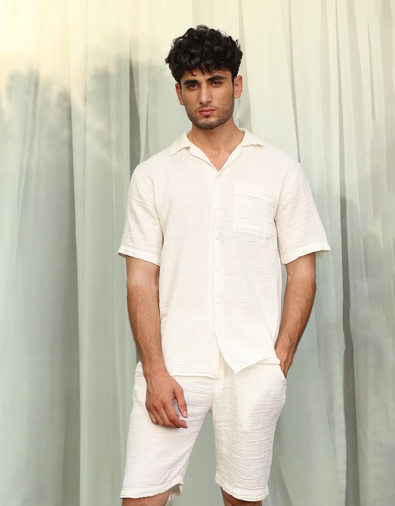 RELAXED FIT MUSLIN SHORTS