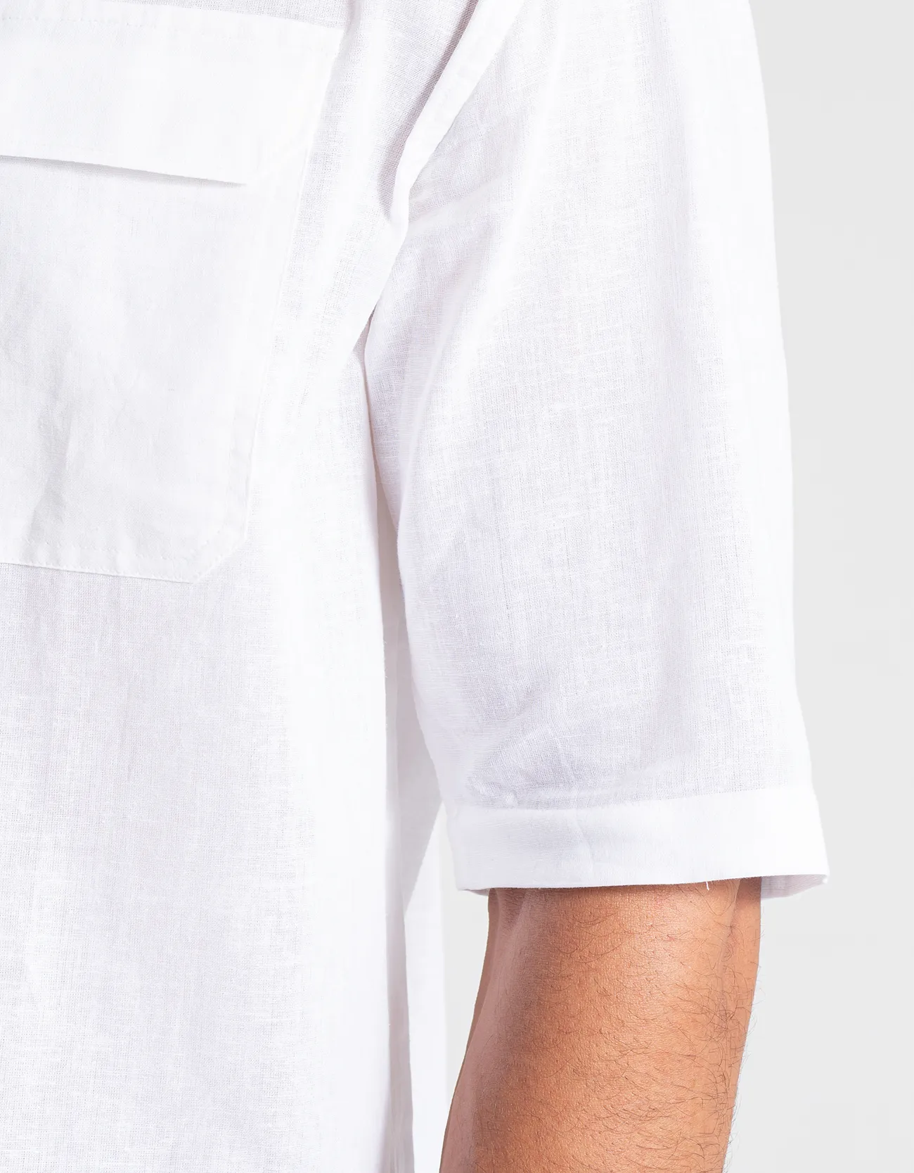 LINEN FLAP POCKET SHORT SLEEVES SHIRT