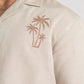 EMBROIDERY CAMP COLLAR IRISH LINEN SHIRT