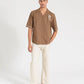 EMBROIDERY CAMP COLLAR IRISH LINEN SHIRT