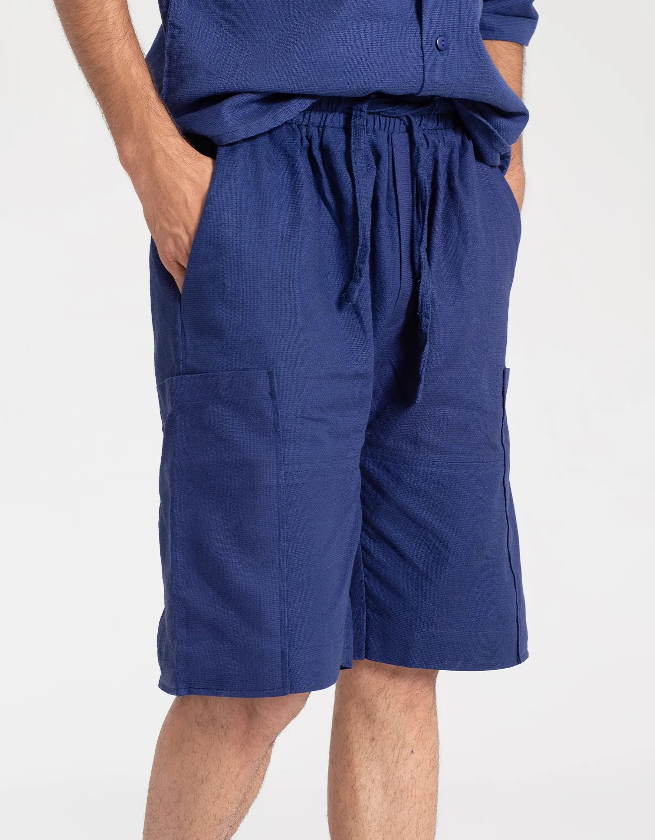 JACQUARD PANELLED POCKET SHORTS