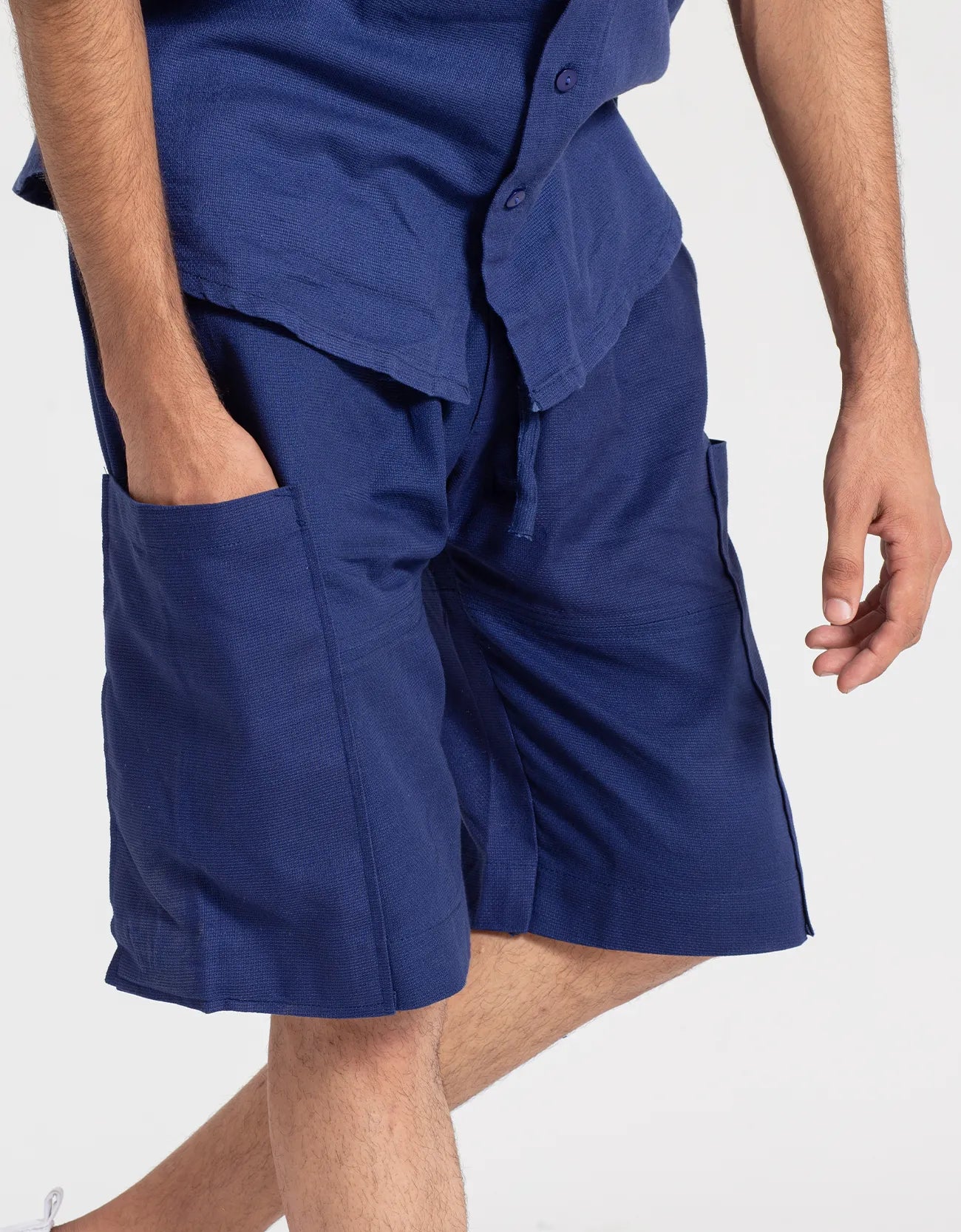 JACQUARD PANELLED POCKET SHORTS