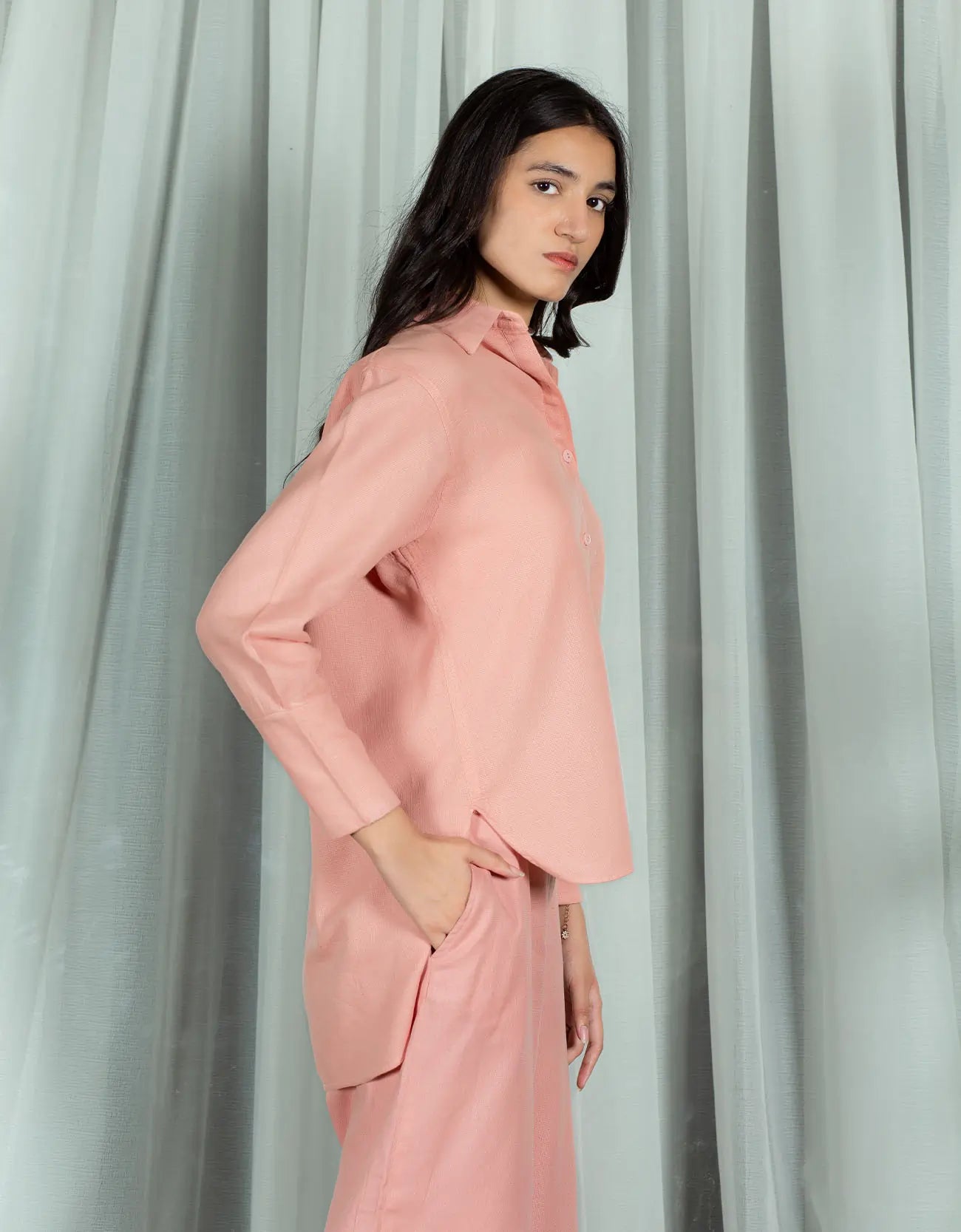 JACQUARD WIDE LEG TROUSER