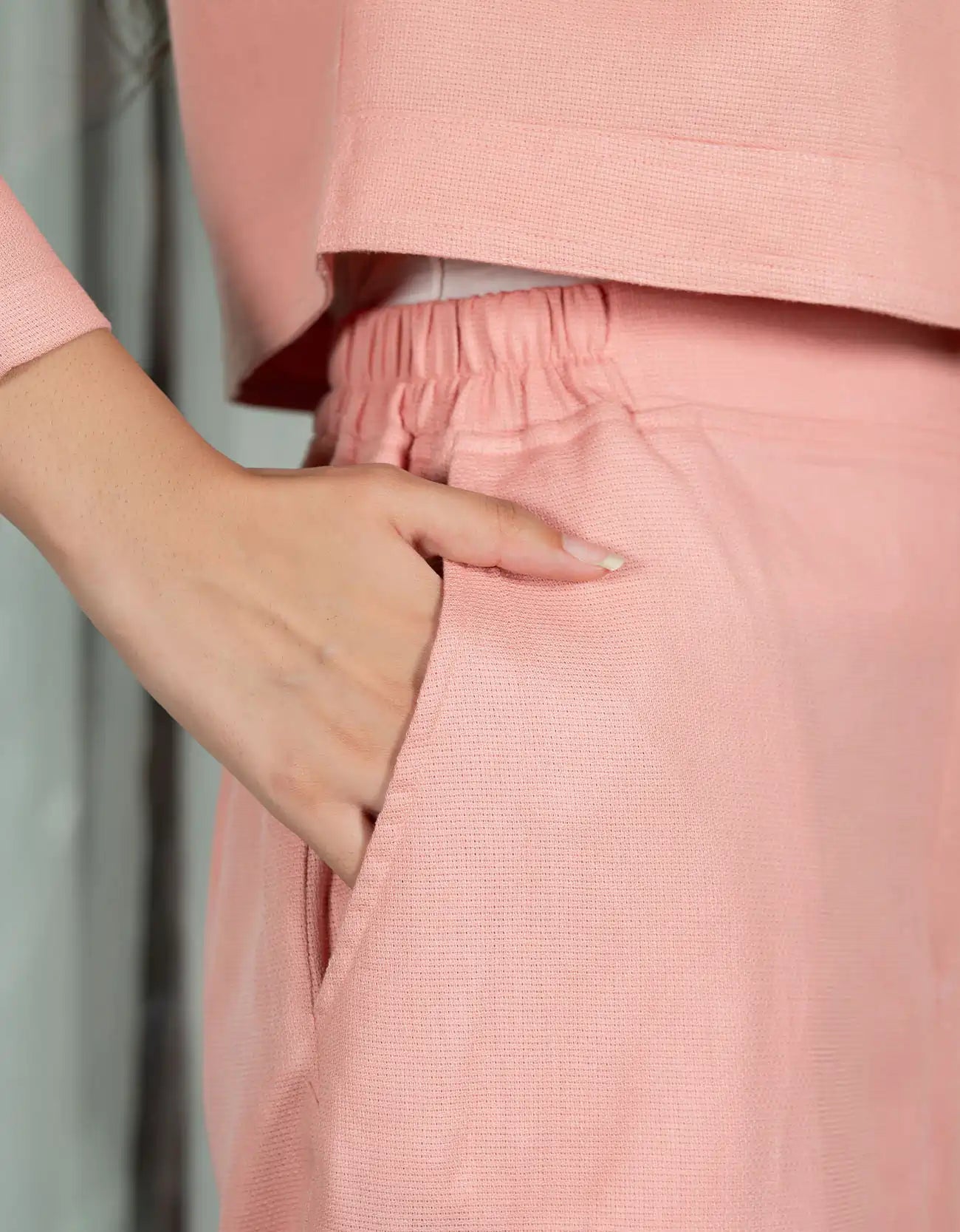 JACQUARD CROPPED SHIRT WITH FLAP POCKETS