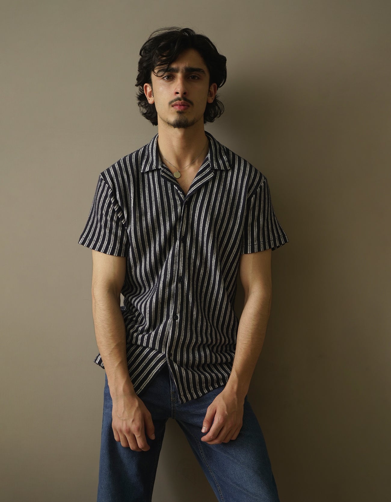 JACQUARD BUTTONDOWN SAFARI SHIRT