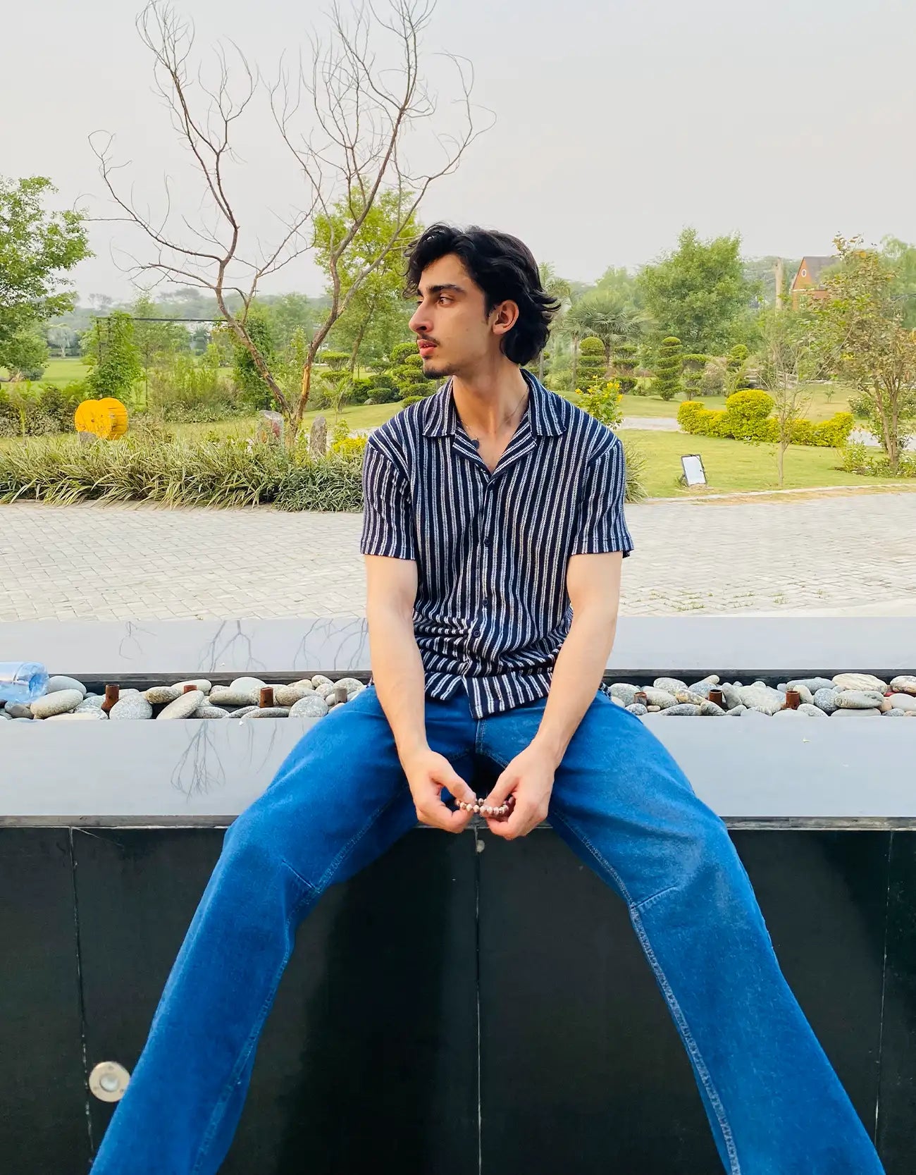 JACQUARD BUTTONDOWN SAFARI SHIRT