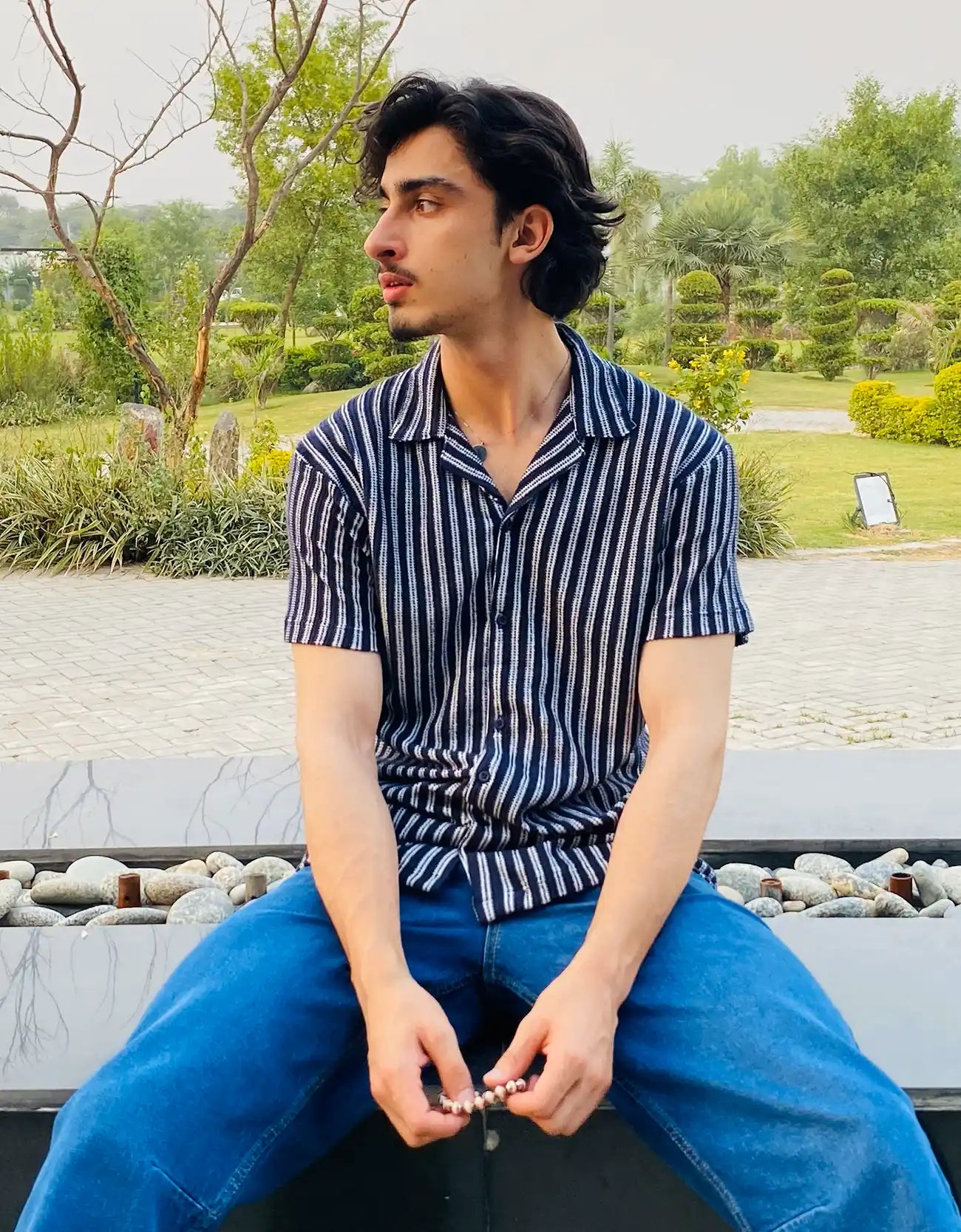 JACQUARD BUTTONDOWN SAFARI SHIRT