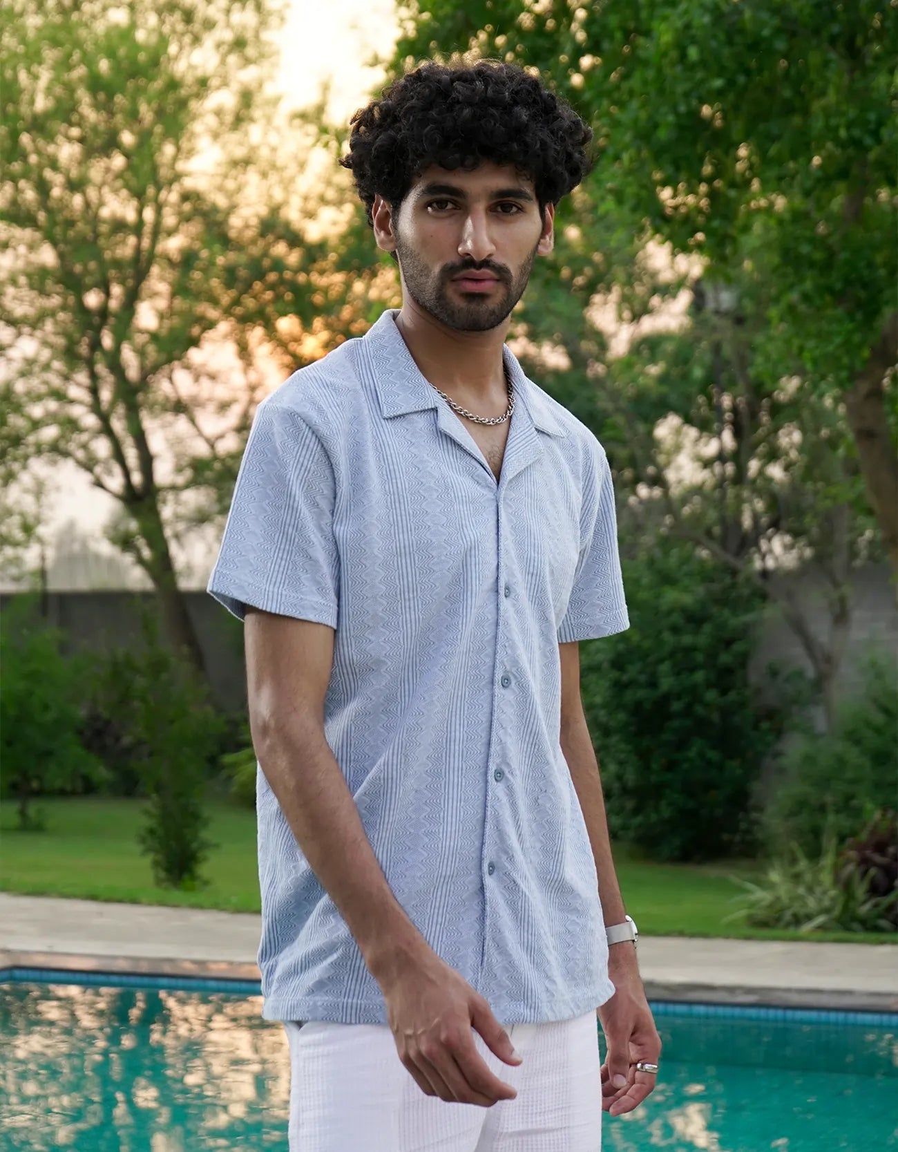 JACQUARD BUTTONDOWN SAFARI SHIRT