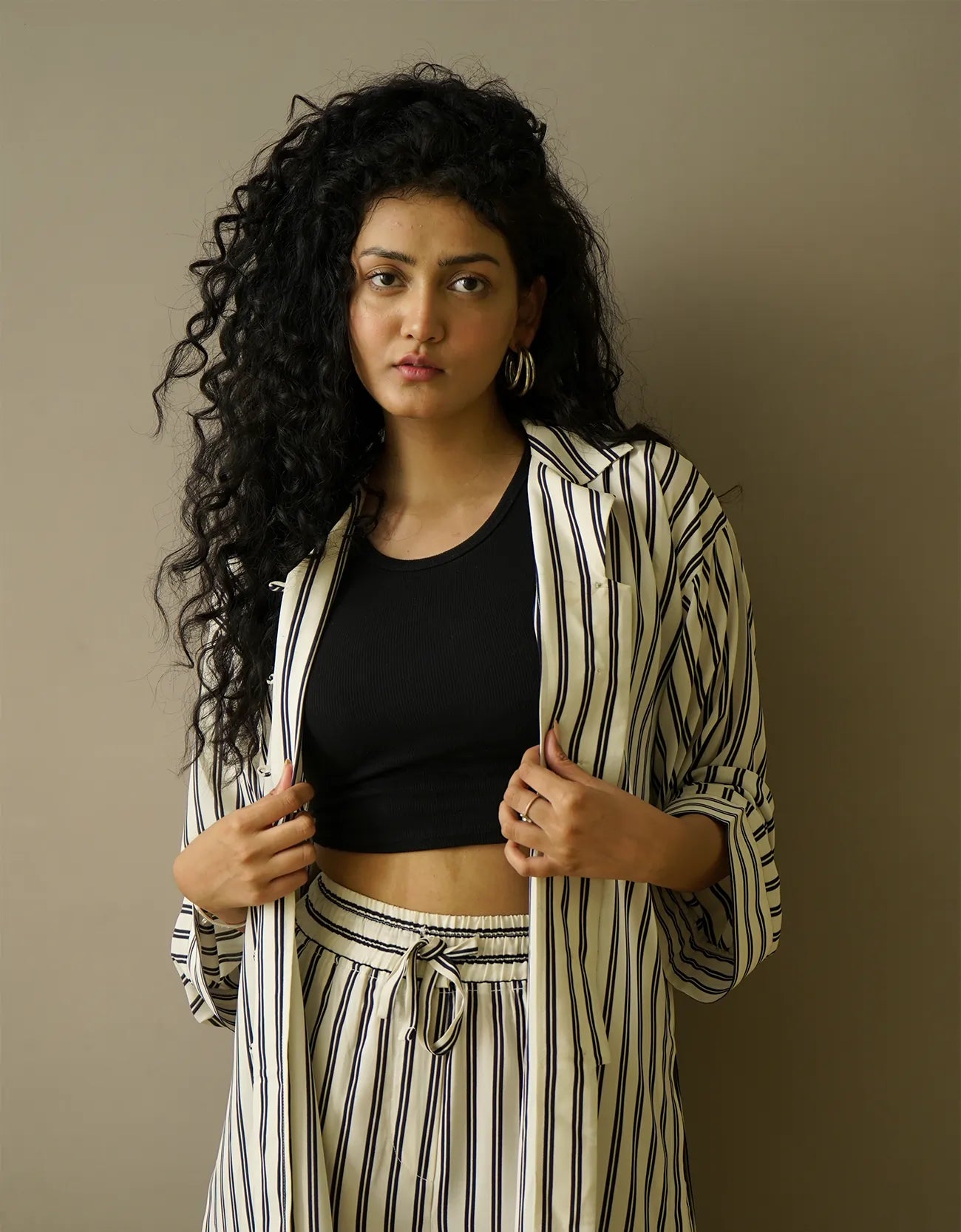 STRIPPED LONG BUTTONED SHIRT