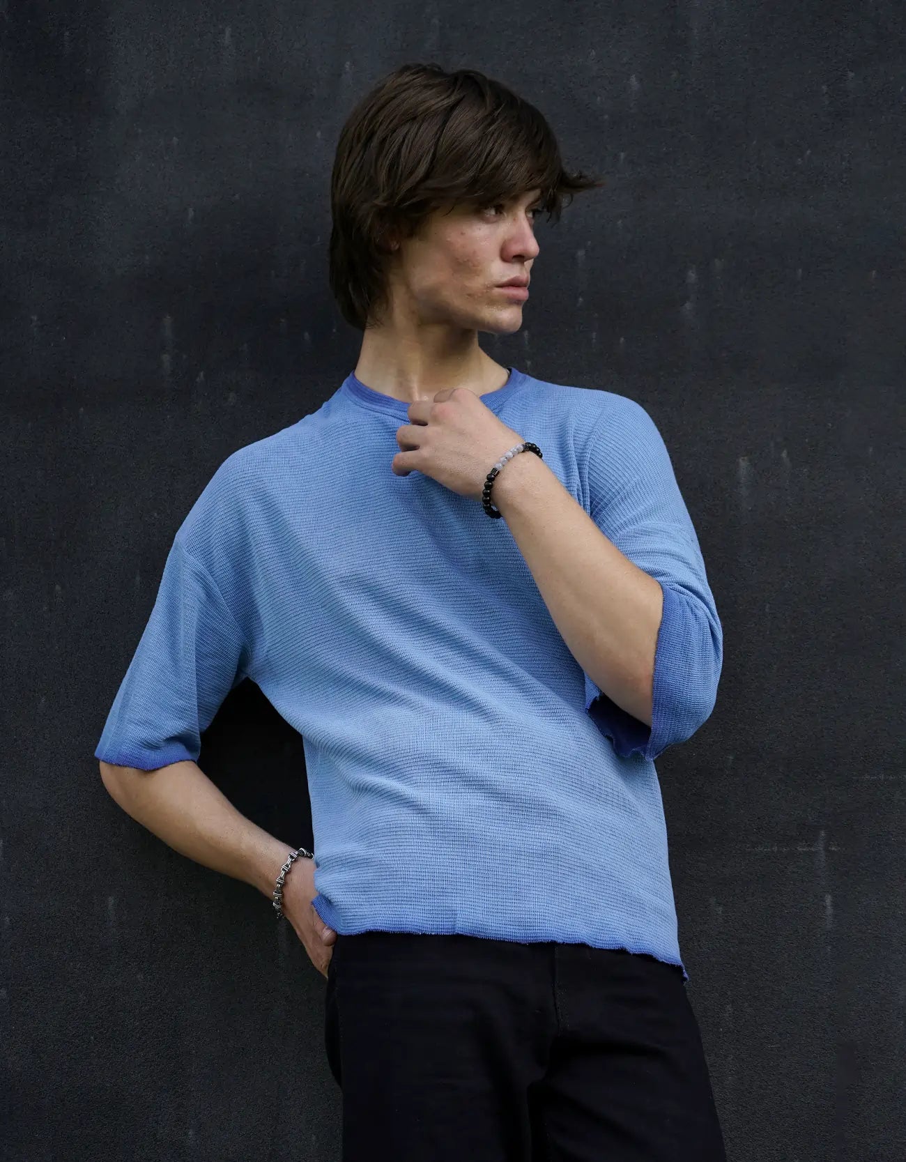 Loosefit Crew Neck Shirt with Color Gradding – Naya Dour