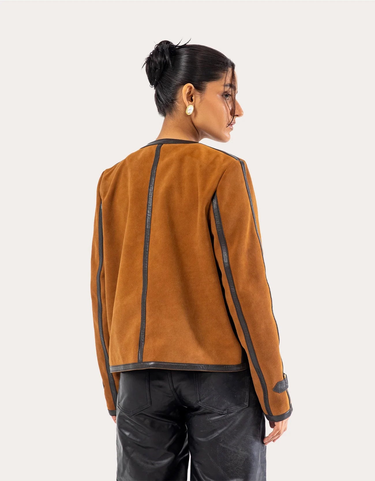 CROPPED SUEDE LEATHER JACKET