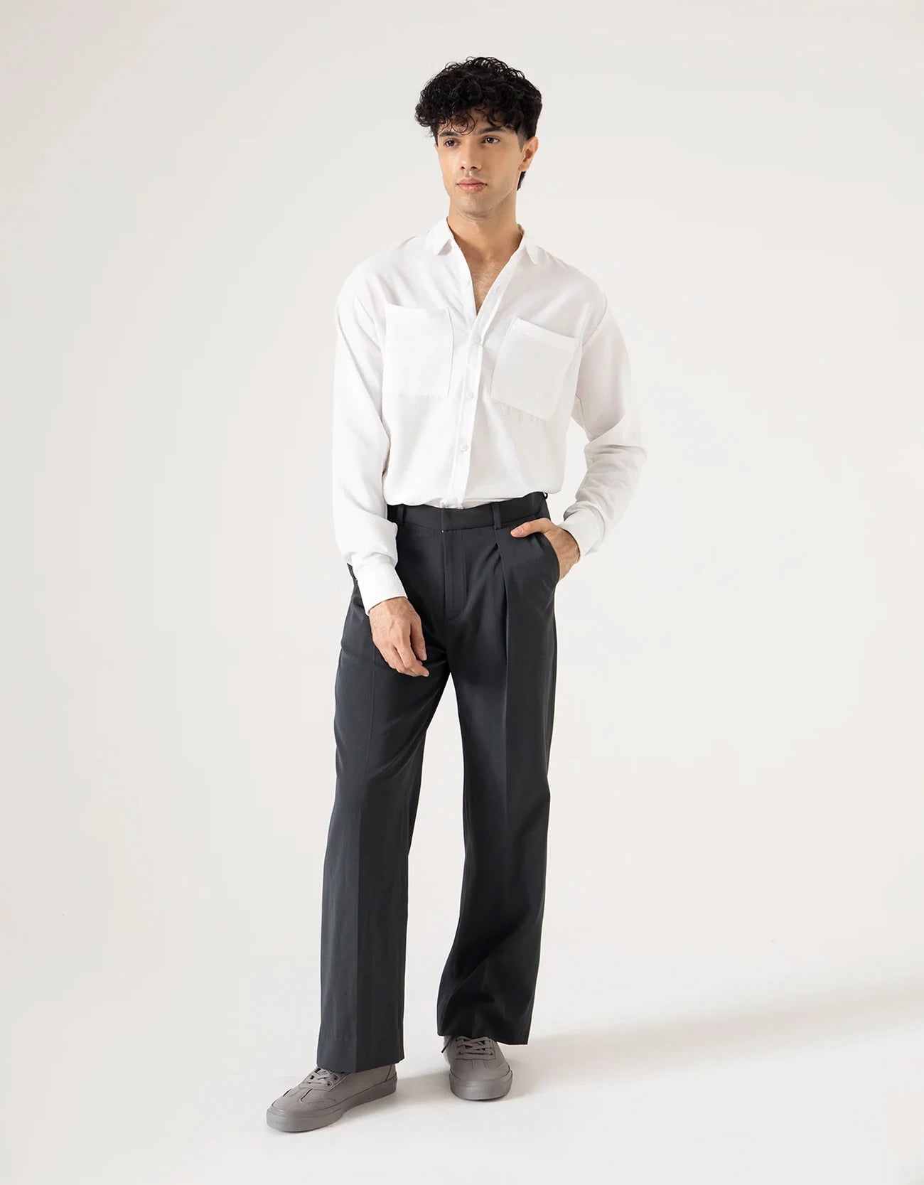 DOUBLE PATCH POCKET TEXTURED SHIRT