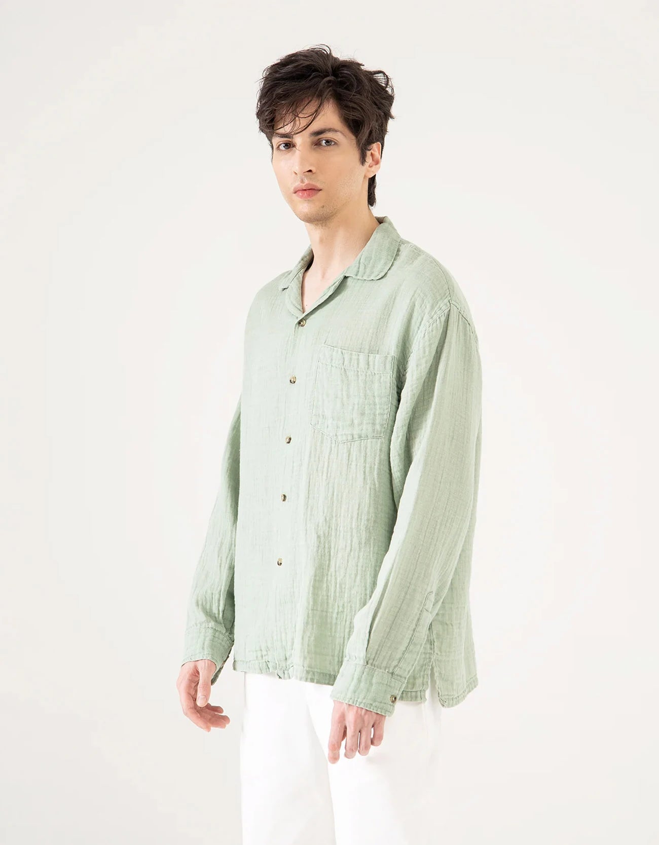 MUSLIN CAMP COLLAR SHIRT