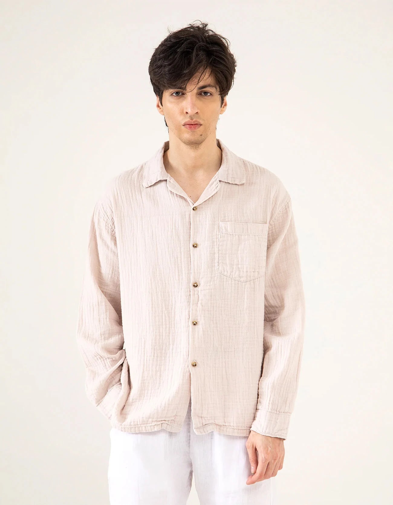 MUSLIN CAMP COLLAR SHIRT