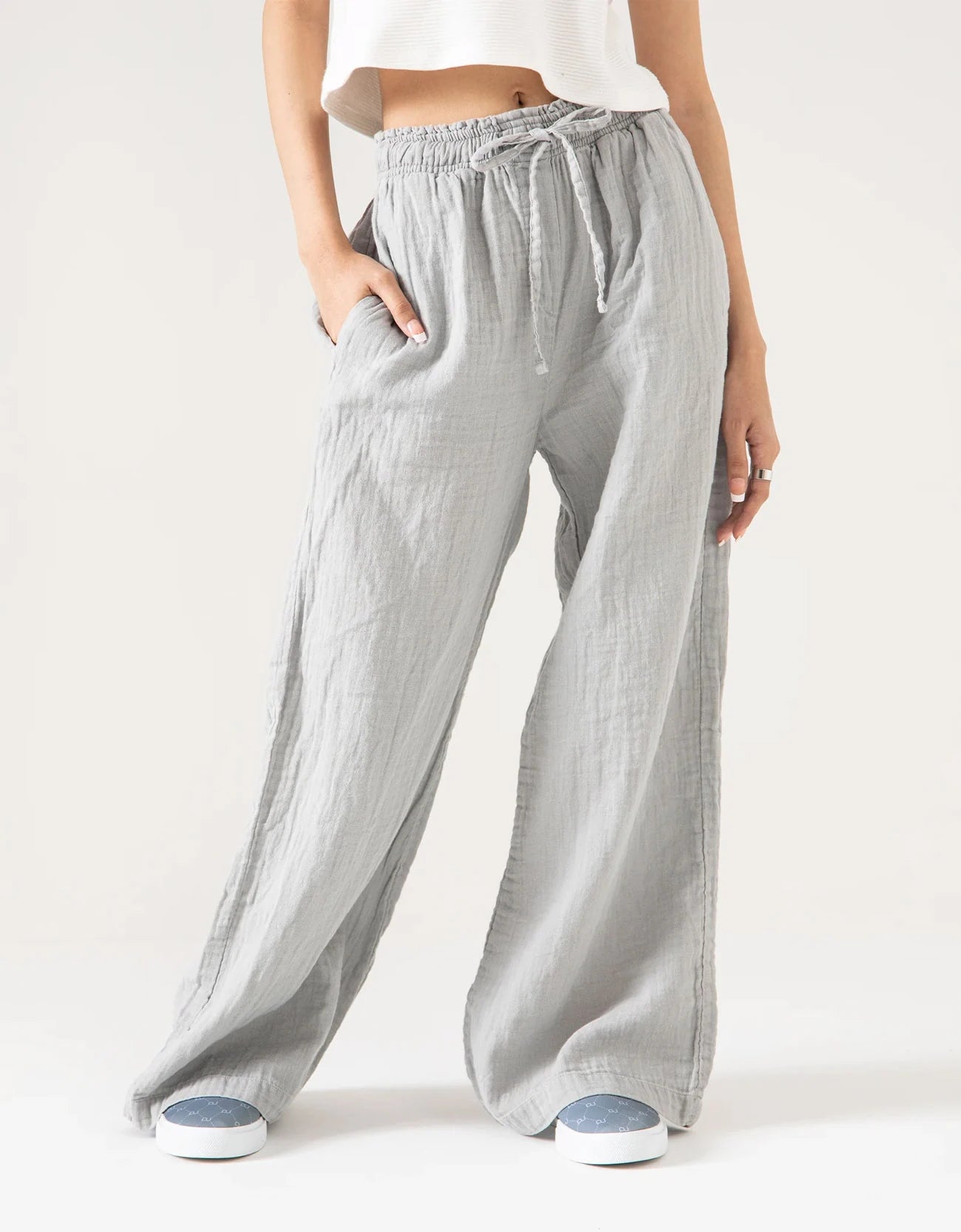 WIDE LEG MUSLIN TROUSER