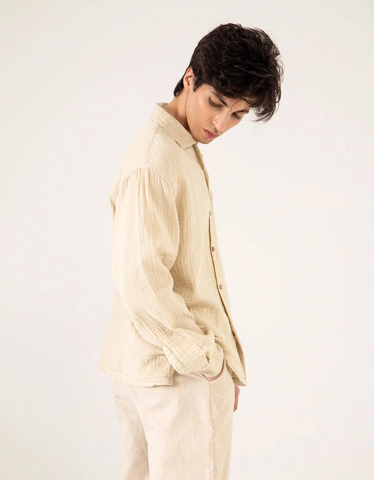 MUSLIN CAMP COLLAR SHIRT