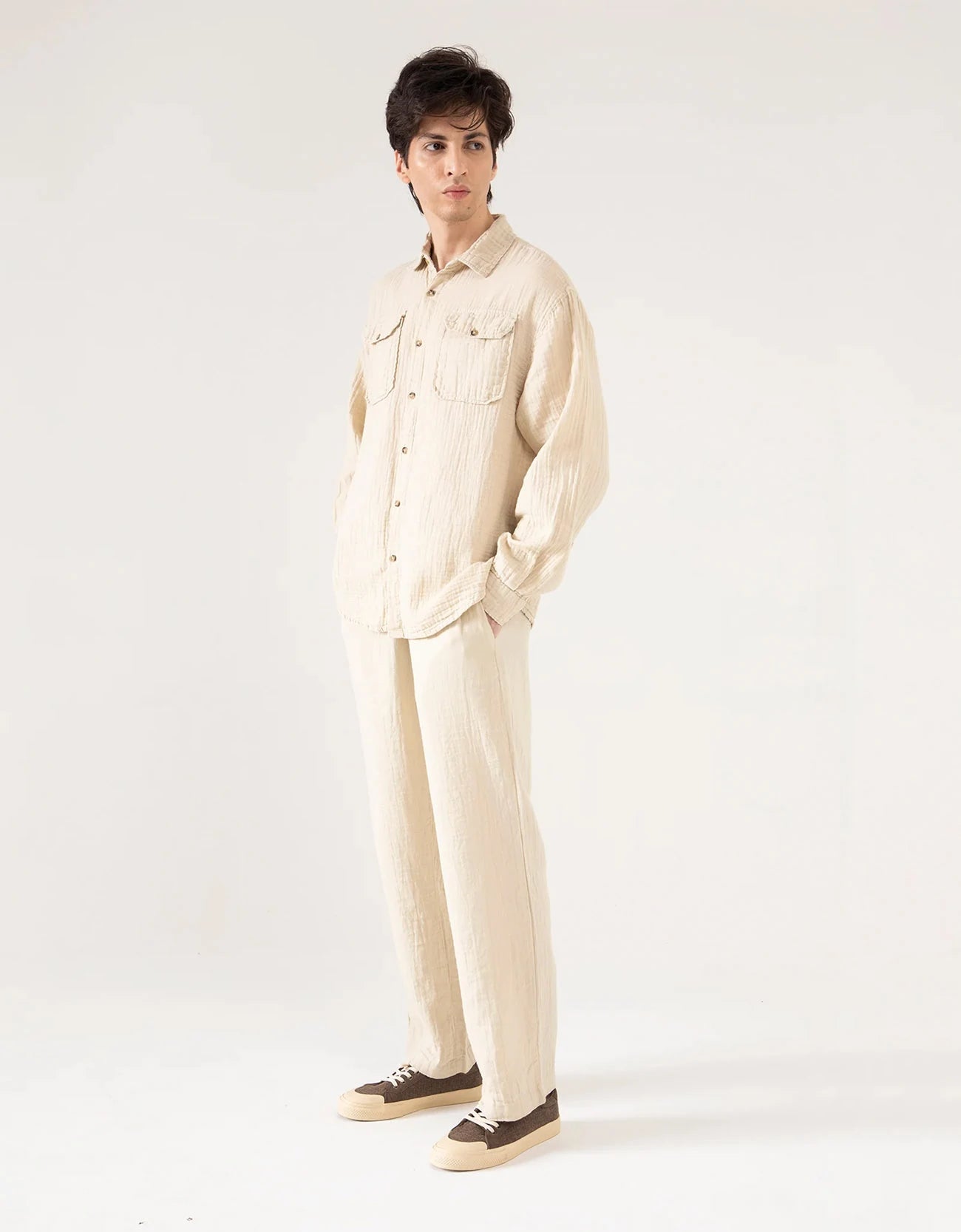 MUSLIN FLAP POCKET SHIRT