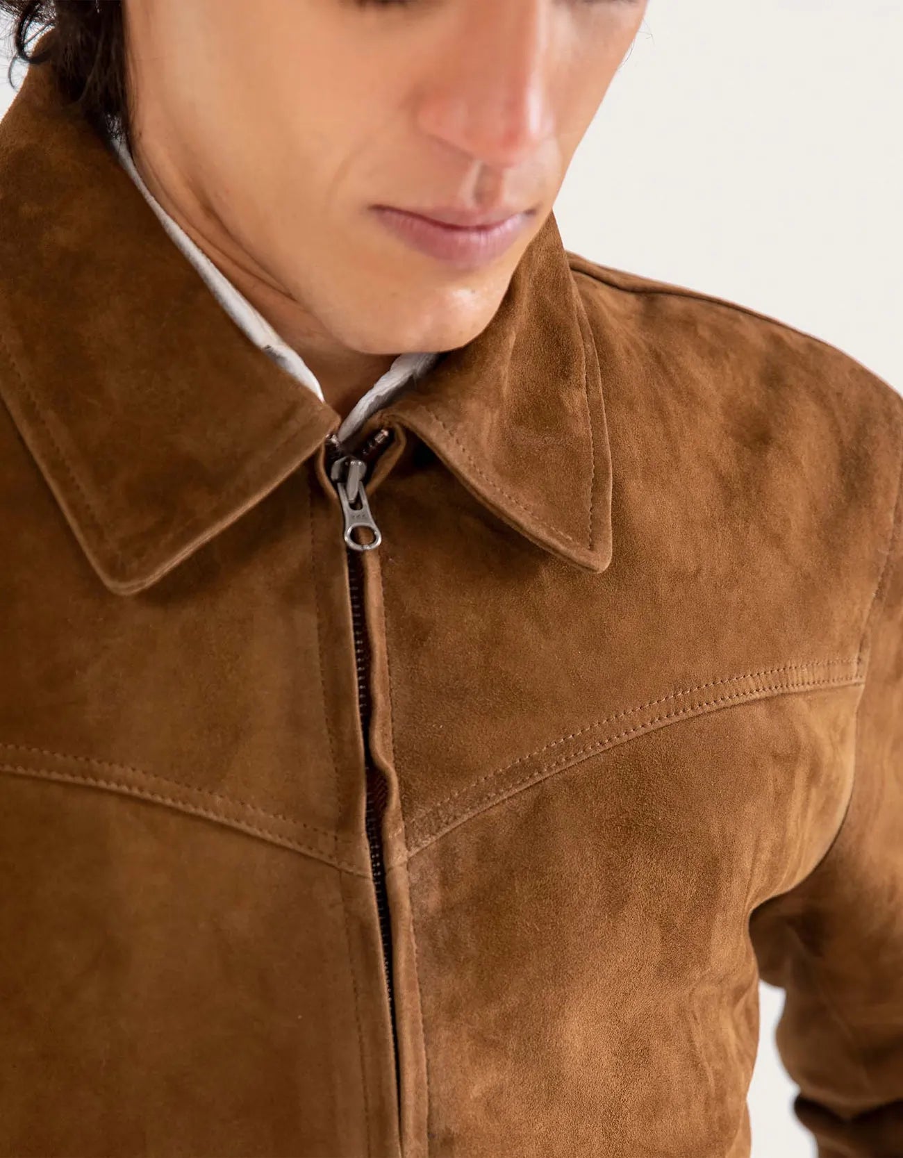 CROPPED SUEDE LEATHER JACKET
