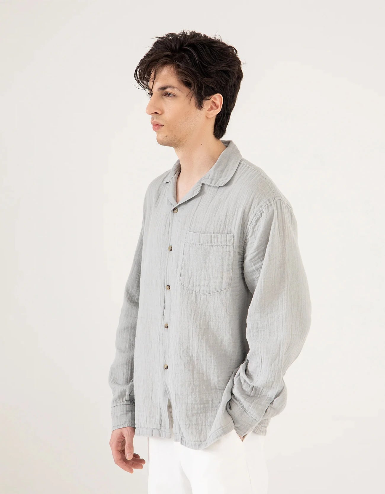MUSLIN CAMP COLLAR SHIRT