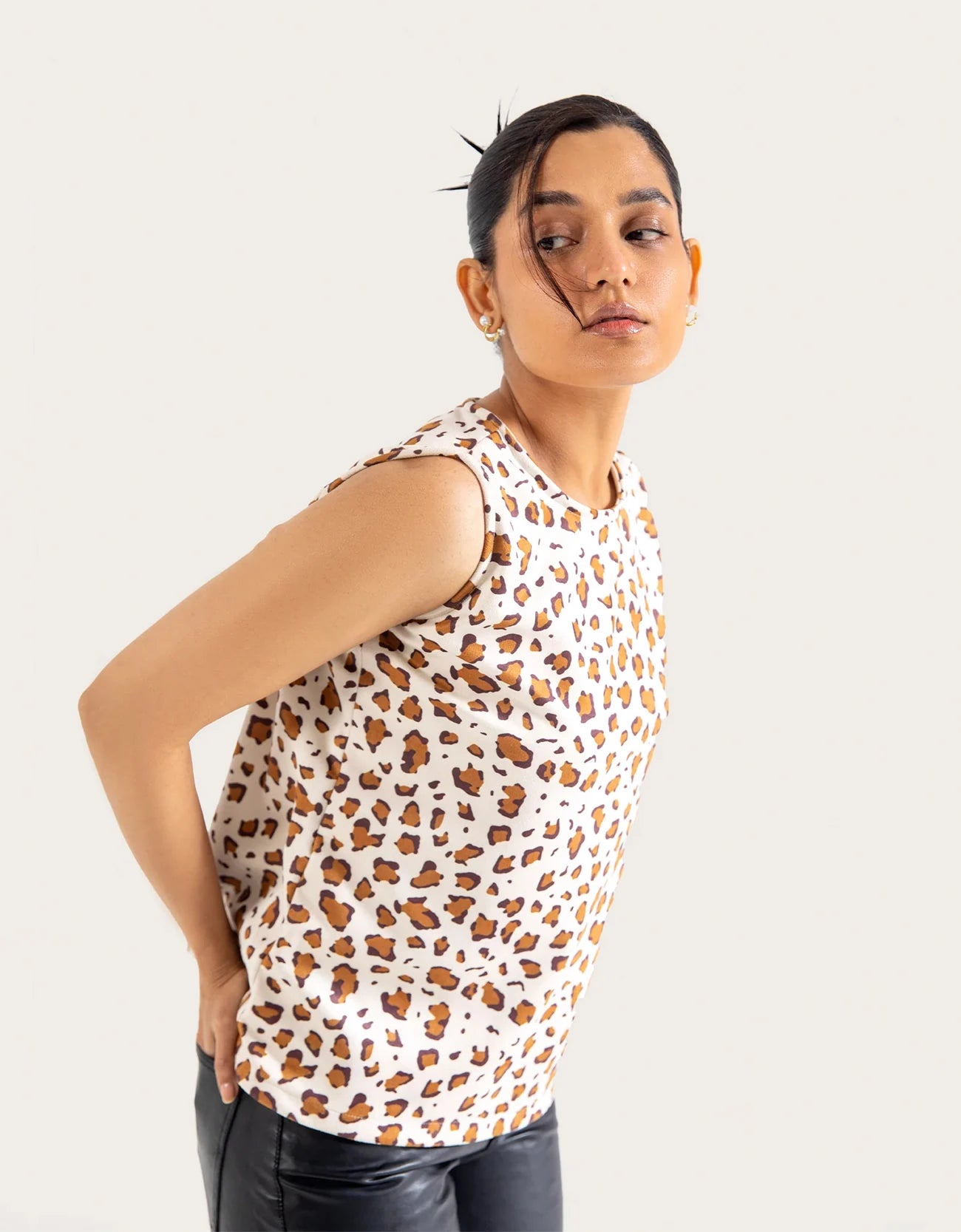 SUEDE LEOPARD TANK TOP