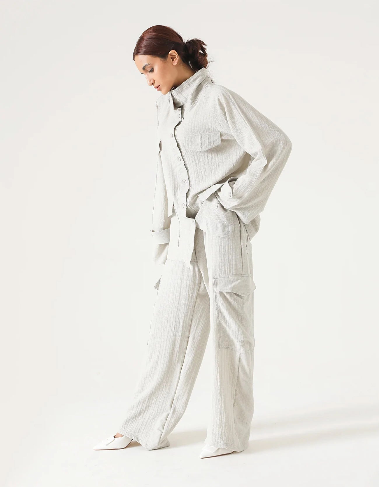 SEER SUCKER STRAIGHT SHACKET