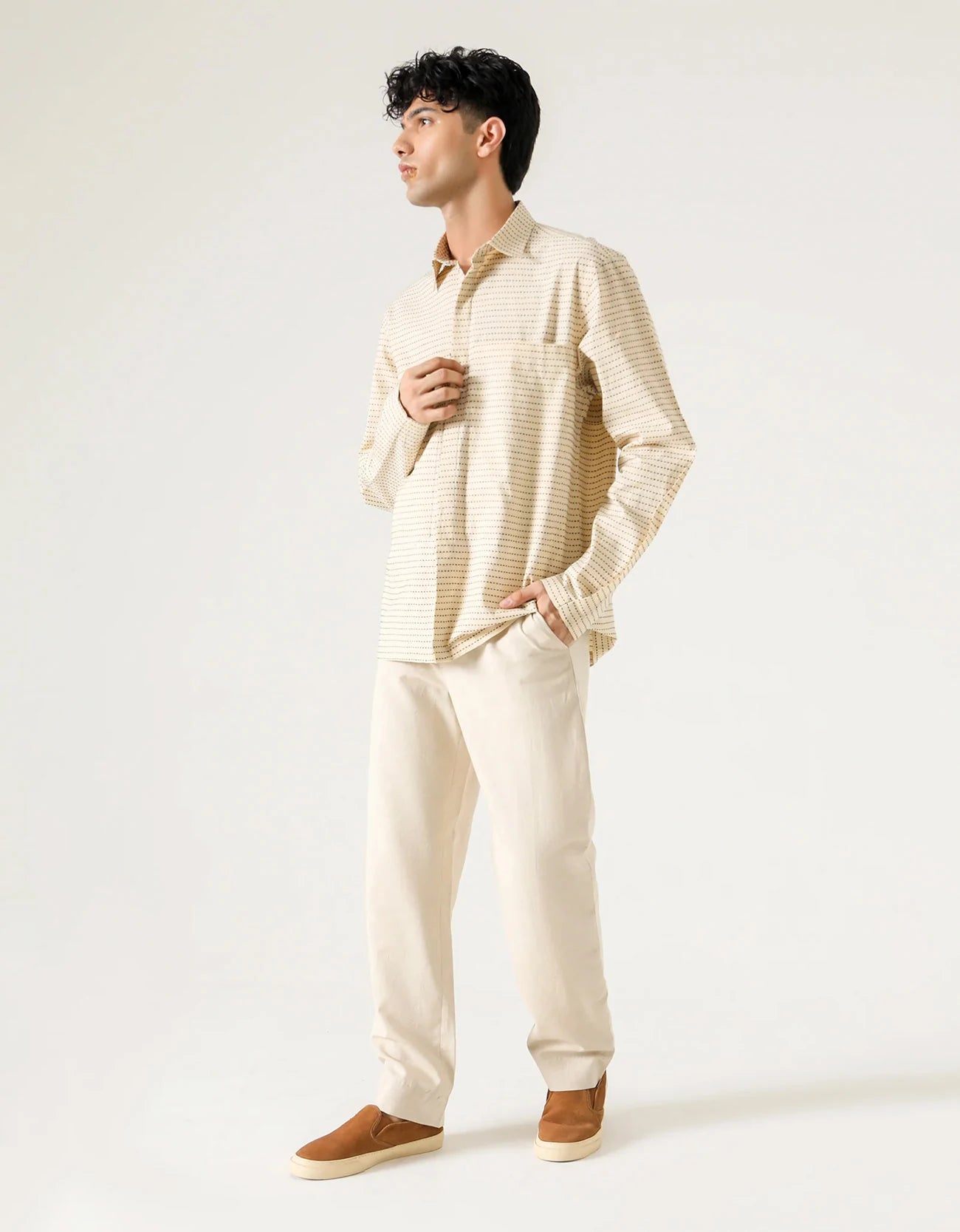 STRIPED PATCH POCKET SHIRT