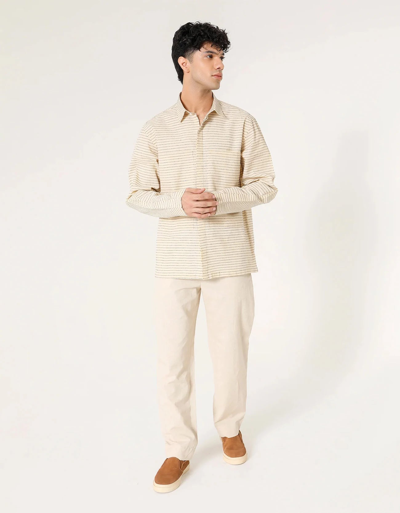 STRIPED PATCH POCKET SHIRT