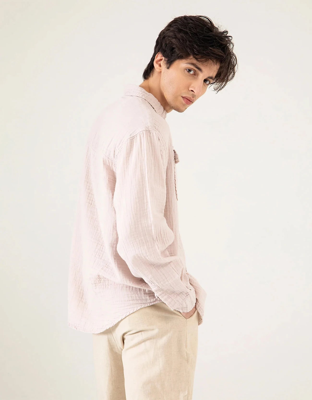 MUSLIN FLAP POCKET SHIRT