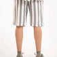 TEXTURED STRIPED-COTTON SHORTS