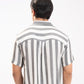 TEXTURED STRIPED CAMP COLLAR SHIRT