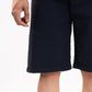 TEXTURED STRIPED-COTTON SHORTS