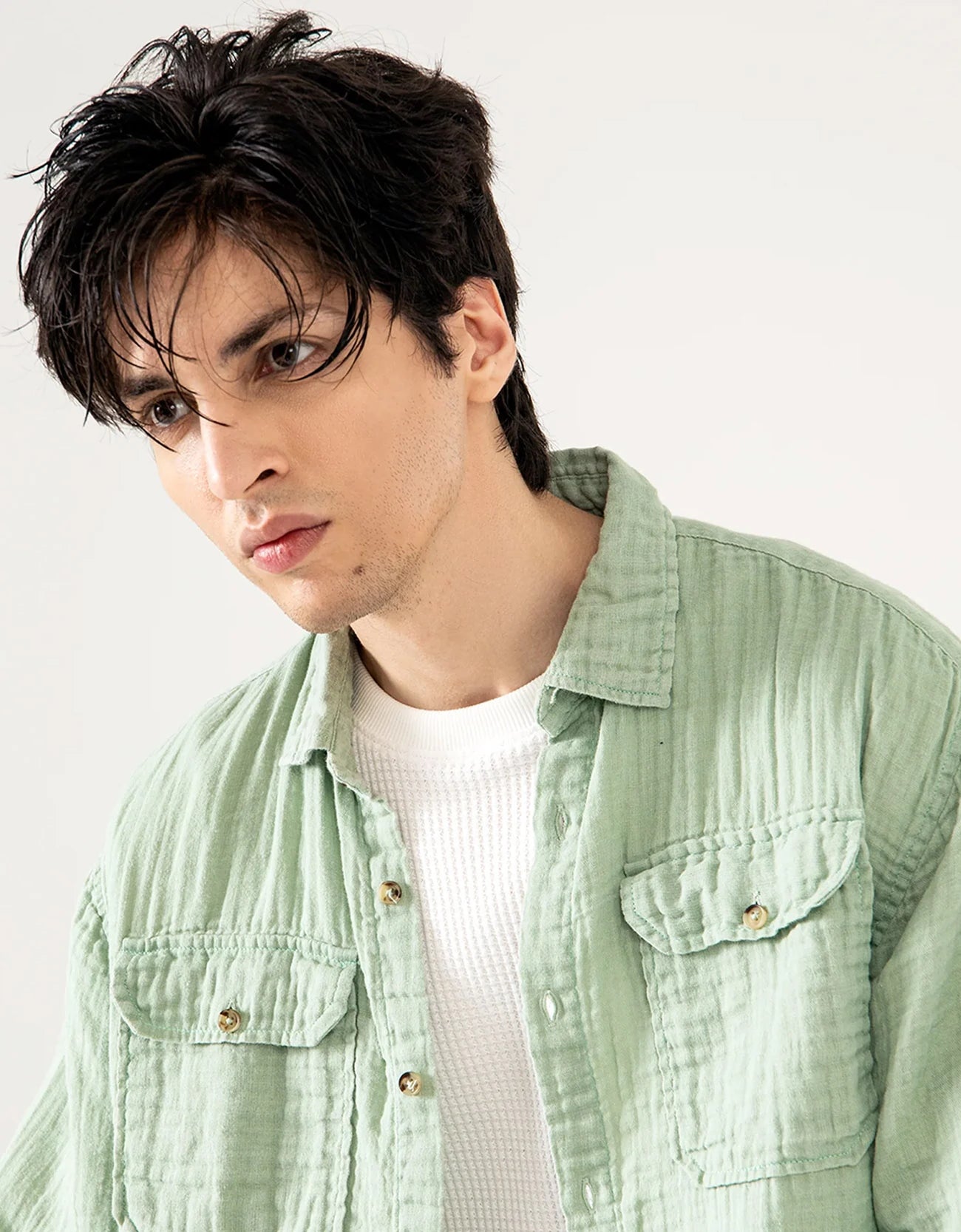 MUSLIN FLAP POCKET SHIRT