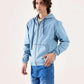 DENIM ZIPPER HOODIE