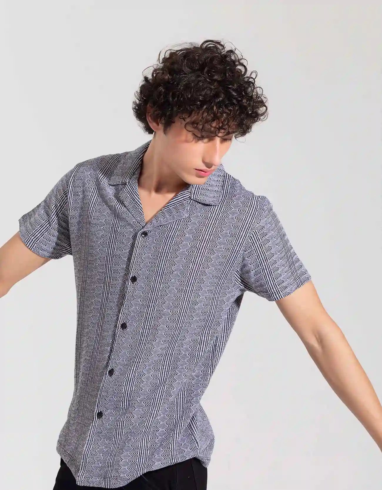 JACQUARD BUTTONDOWN SAFARI SHIRT