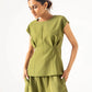 SLEEVESLESS FITTED BLOUSE