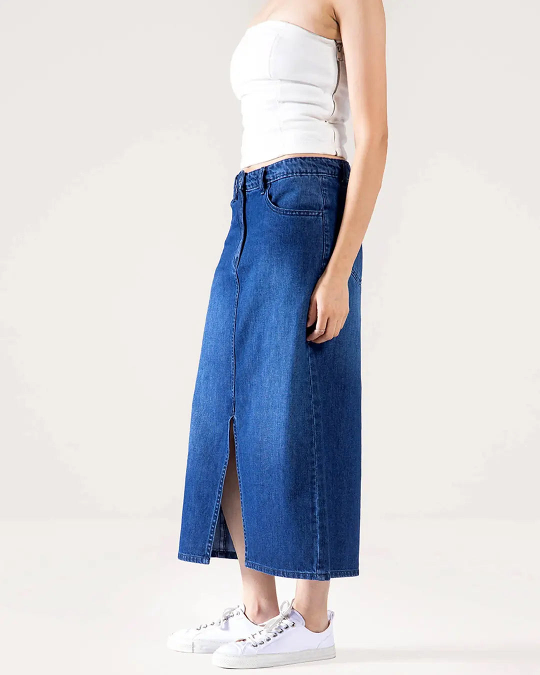 DENIM MIDI SKIRT