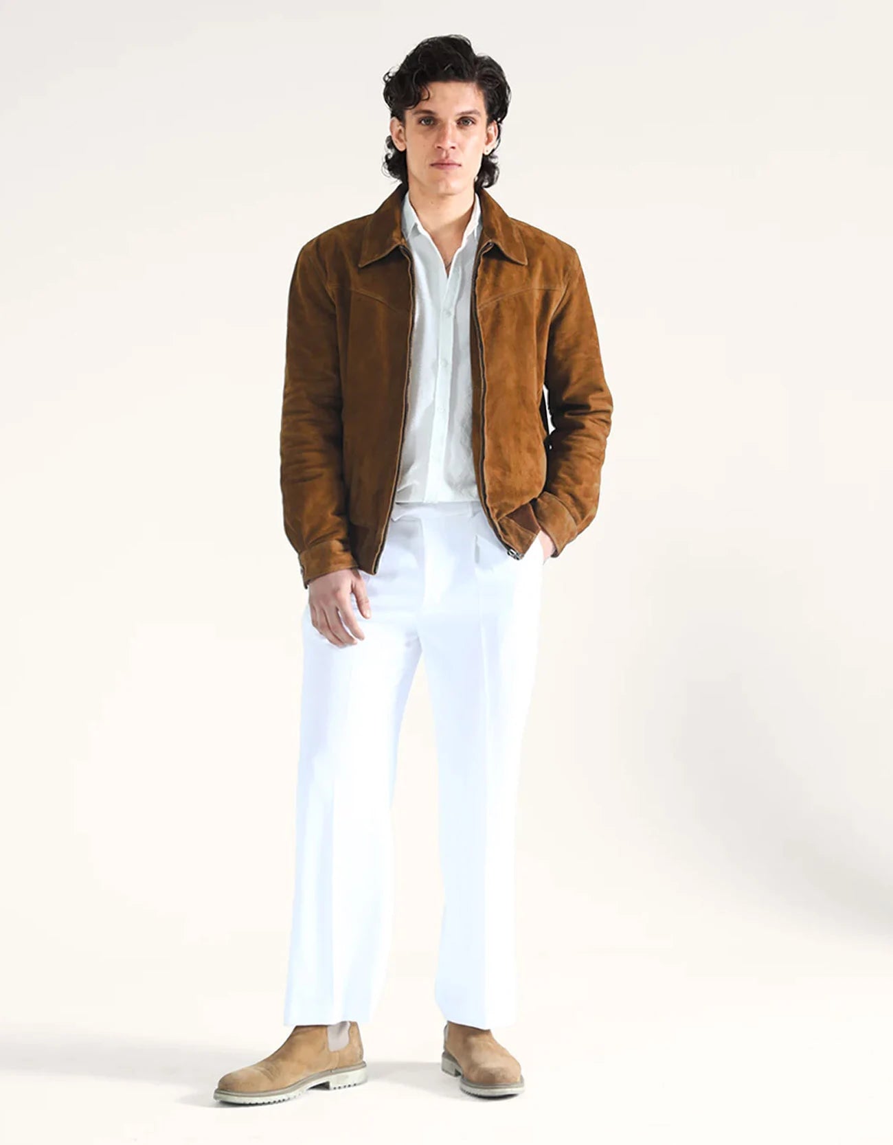 CROPPED SUEDE LEATHER JACKET